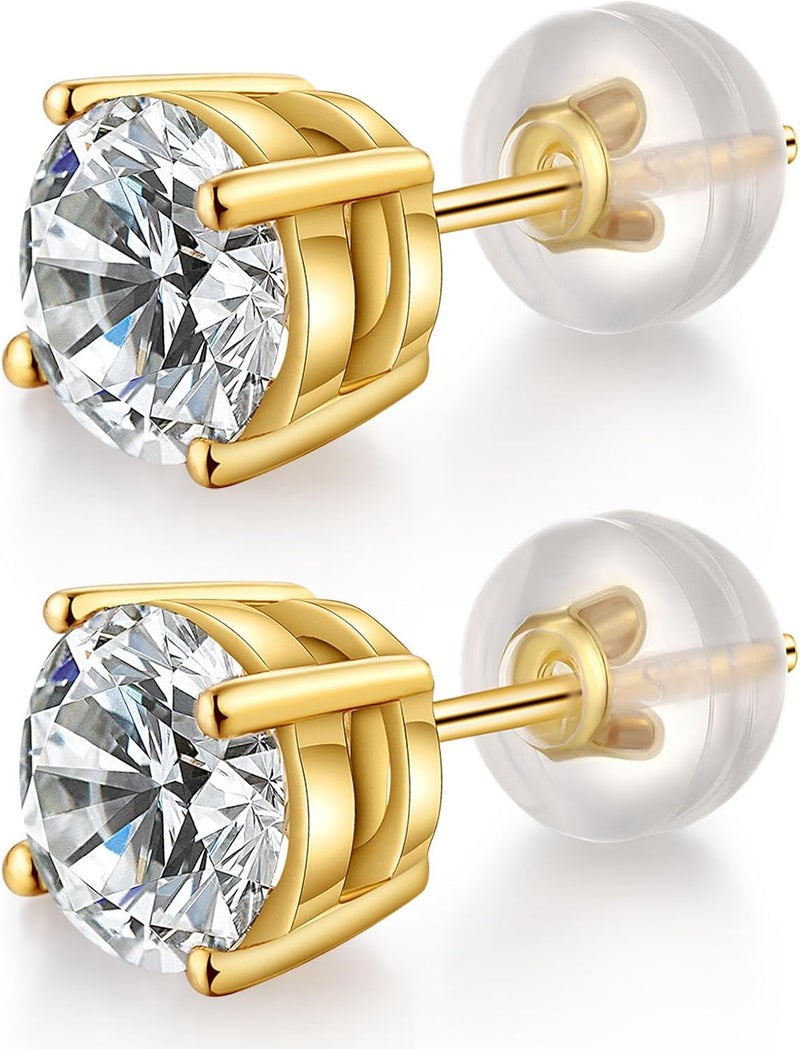 Formulen Silicone Earring Backs,18K Gold Plated Silicone Earring Backs for Studs/Ear Wires Fish Hooks, Hypoallergenice Soft Clear Earring Backings Gold 12 PCS - Image 4